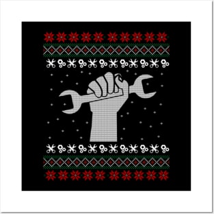 Mechanic Ugly Christmas Sweater Gift Posters and Art